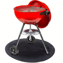 1Pc Under Grill Mat Round Fire Pit Mat Round Under Grill Splatter Mat Heat Resistant BBQ Gas Grill Garage Cabinet Protective Floor Mat Rug For Outdoor