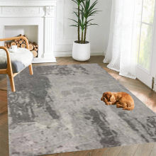 1pc Modern Abstract Cashmere Area Rugs Anti Slip TPR Base Advanced Gray Pattern Square Bedroom Carpet Perfect for Bedside and Bedroom Decor 47 24x62 9