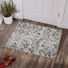 1pc Grey Bohemian Tribal Area Carpet Retro Grid Small Entrance Door Mat Bohemian Artificial Wool Anti Slip Washable Low Pile Floor Carpet Suitable For
