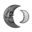 5.31 in. Skull Moon Hand Mirror, Black 1