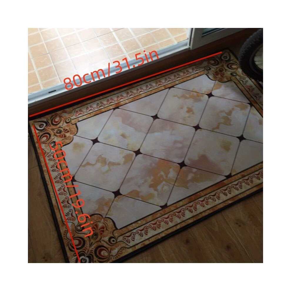 1pc Marble Print Area Rugs Anti skid Soft Carpet For Living Room Bedroom Kitchen Dining Room Easy To Maintenance Vintage Floor Mat For Indoor Outdoor-image-OPC-PCNZXXS-NEW