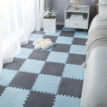 6pcs Plush Puzzle Foam Floor Mat Bay Window Mat Seat Mat Square Interlocking Carpet Fluffy Area Rug Protective Anti Slip Comfort Seat Pads Foam Floor