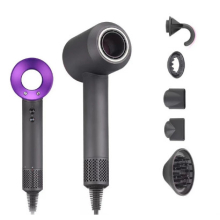 (Purple) (3M SuperSonic Set) 5in1 Hair Dryer Professional Salon Leafless Blower