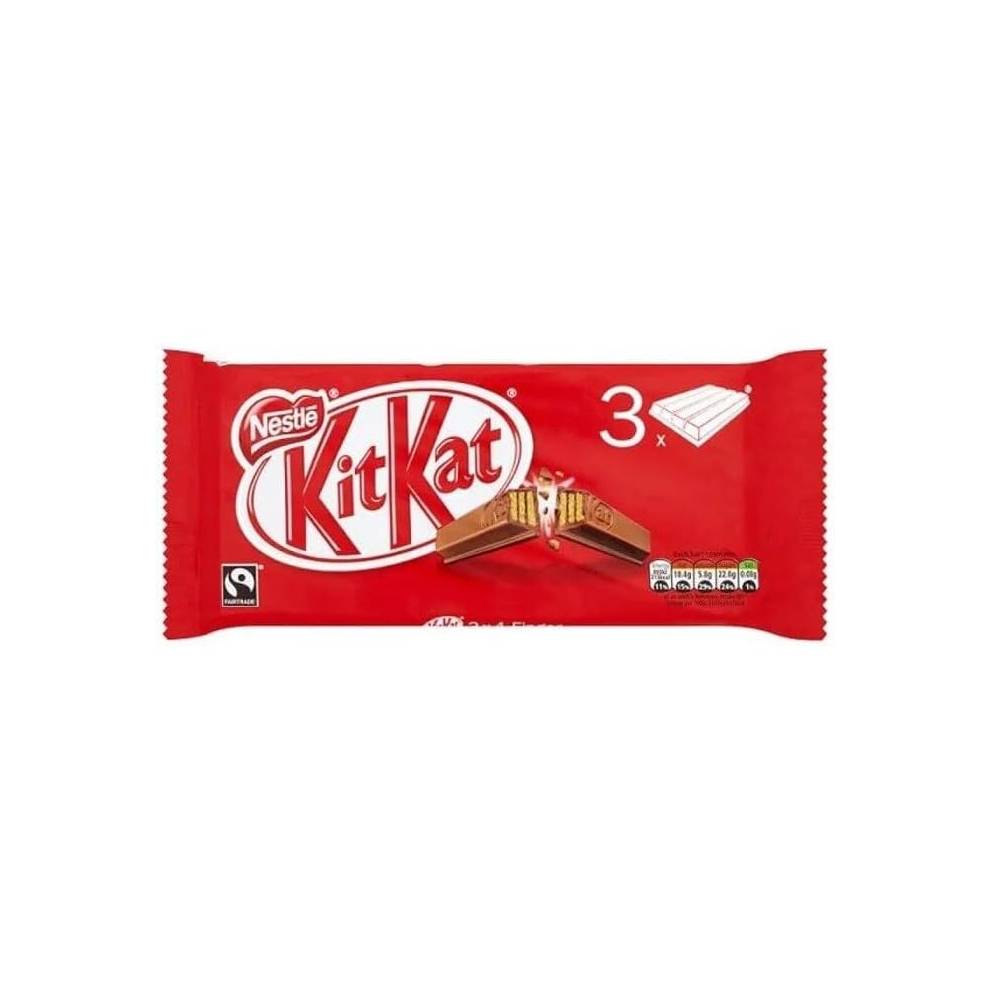 3 x Nestle KitKat 4 Finger (3 Pack), 124.5g