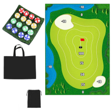 Golf Game Set hook and loop Golf Chipping Game Indoor Outdoor Golf Training Aids for Adults Family Kids Golf Mat Practice Golf Balls for Garden
