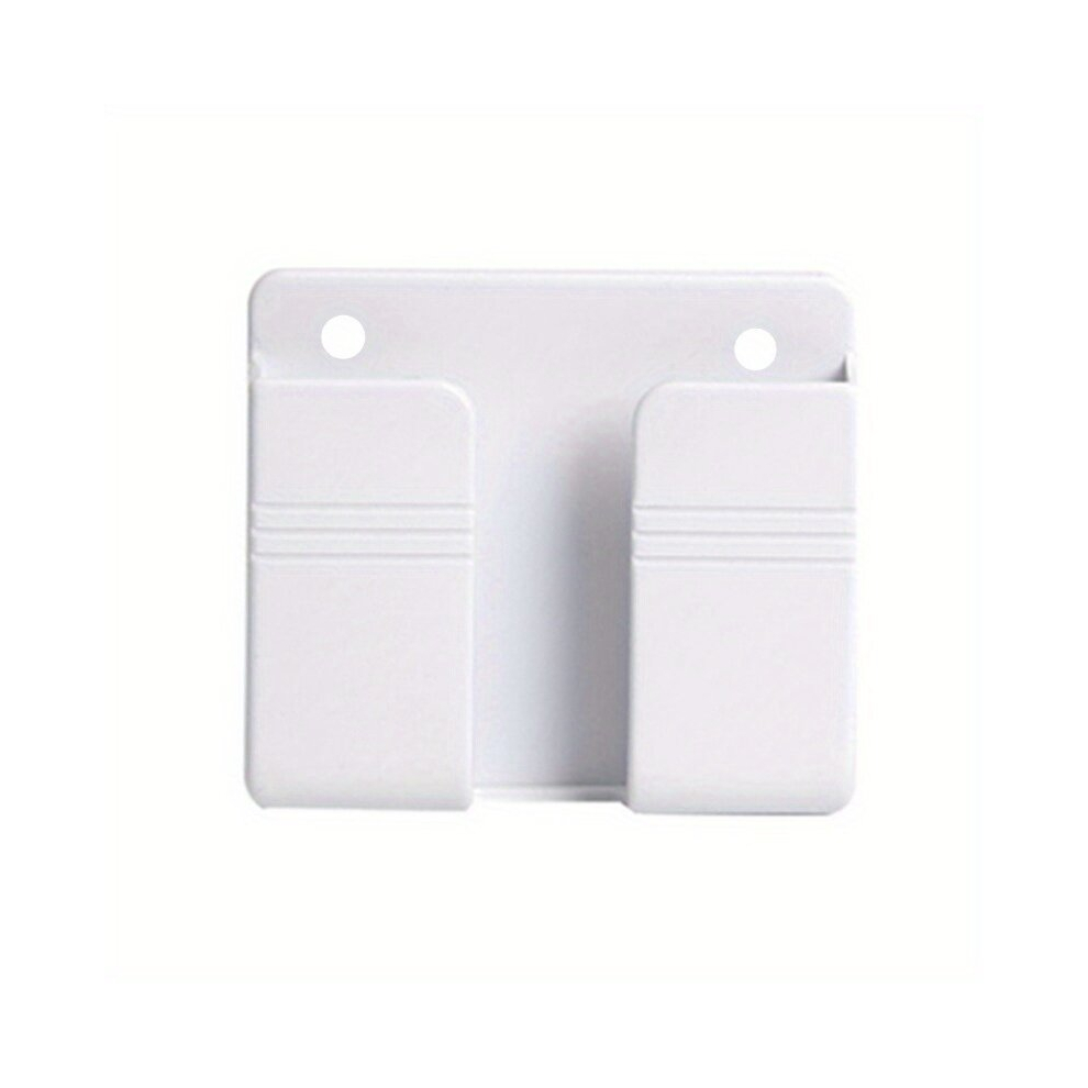 1Pc Wall Mobile Phone Holder Plug Phone Charging Stand Remote Control Storage Box Bracket Punch Mounted Organizer Holders 885675841239