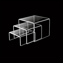 1 2 4 6 8 Sets Acrylic Display Risers Clear Product Stand Jewelry Display Riser Shelf Showcase Fixtures For Stacking Jewelry Ornaments Snacks Figures