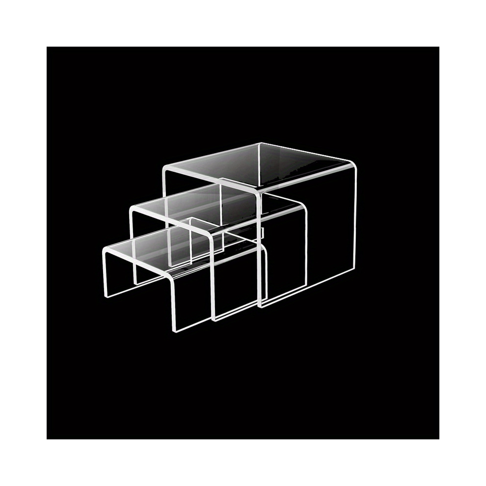 1 2 4 6 8 Sets Acrylic Display Risers Clear Product Stand Jewelry Display Riser Shelf Showcase Fixtures For Stacking Jewelry Ornaments Snacks Figures