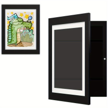 1pc A4 Flip Wooden Picture Frame for Kids Front Opening and Changeable Picture Display