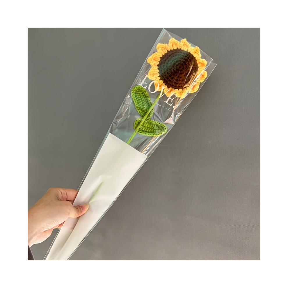 1pc Rose Flower Composition Hand Knit Woolen Bouquet for DIY and Homemade Crafts-image-OPC-PCP2PHJ-NEW