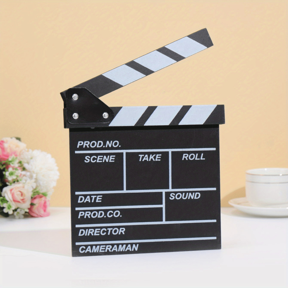 1Pc Wooden Clapboard Director Film Movie Cut Action Scene Slateboard Clapper Board Slate 885675850736