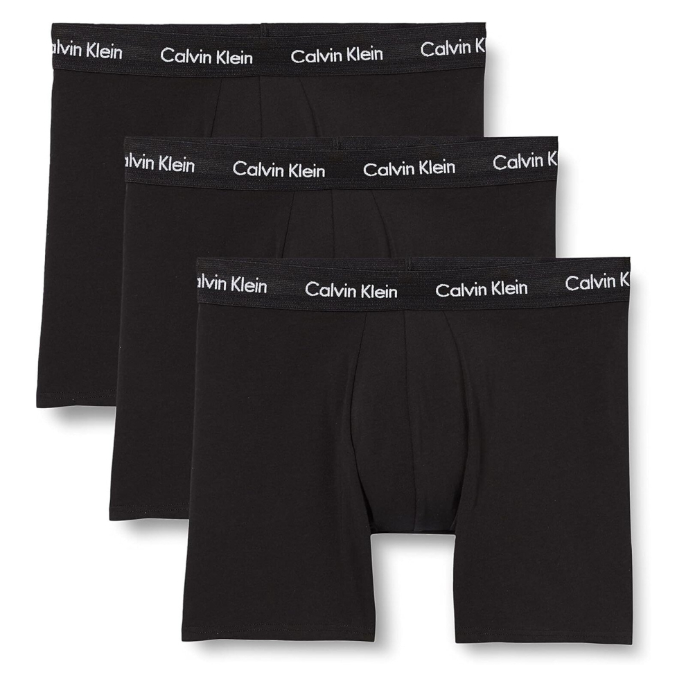 (Black/Black, M) Calvin Klein 3 Pack Boxer Briefs Style 0000U2662G