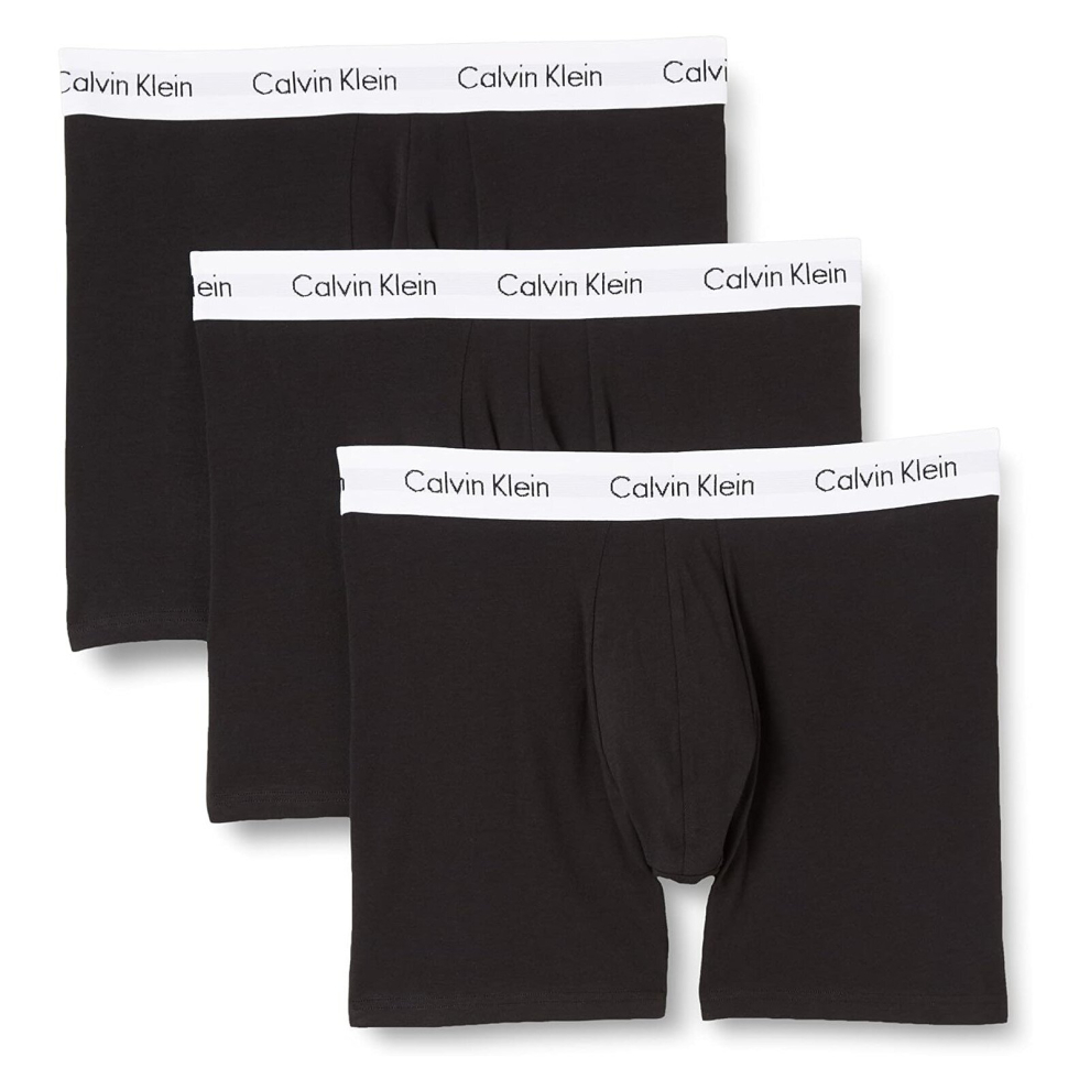 (Black/White, M) Calvin Klein 3 Pack Boxer Briefs Style 0000U2662G