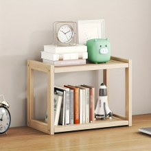 1pc storey Wooden Bookshelves With Adjustable Height Wide Bookshelves Natural Bookshelves