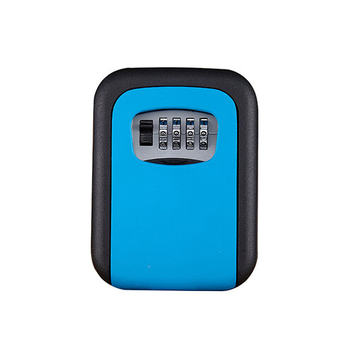(Blue) Aluminium Alloy Key Safe Combination Lock Code Boxes