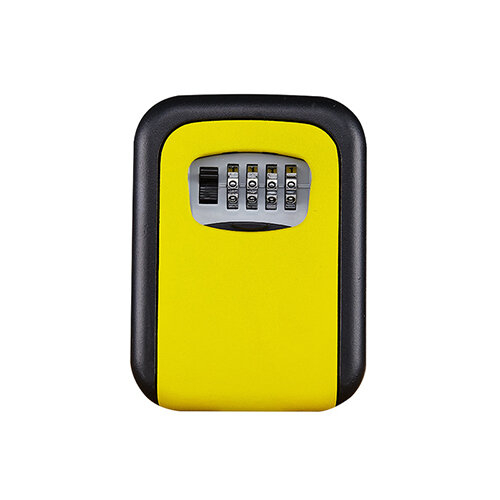 (Yellow) Aluminium Alloy Key Safe Combination Lock Code Boxes