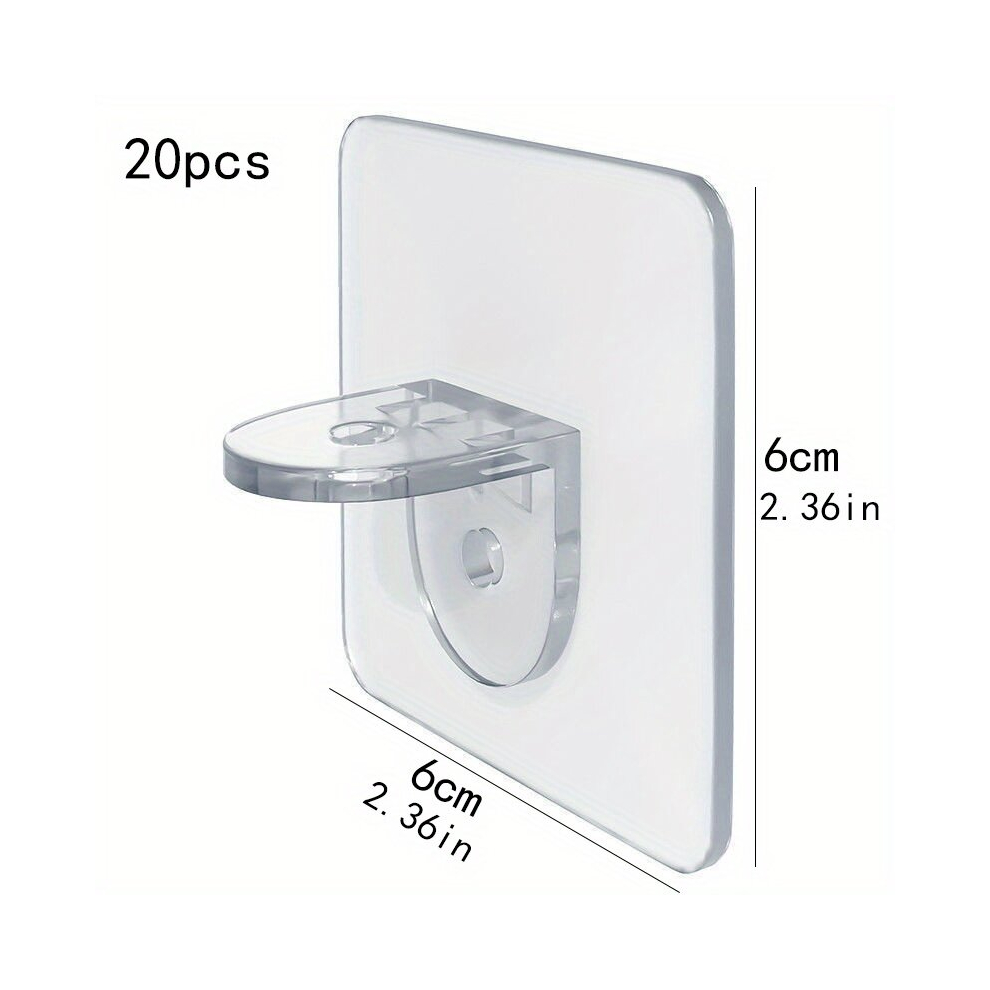 1 5 10 20Pcs Shelf Support Holder Self Adhesive Board Bracket Plastic Transparent Bracket For Counter Cabinet Closet Wardrobe Bookshelf Etc 885675865679