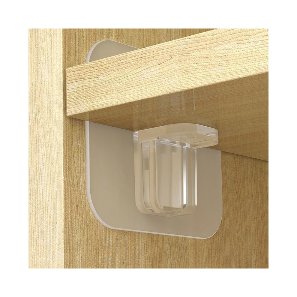 1Pc 4Pcs Adhesive Shelf Bracket No Drill Shelf Support Pegs Adhesive Shelf Clips Cabinet Suitable For Lockers Wardrobes Display Cabinets 885675865815