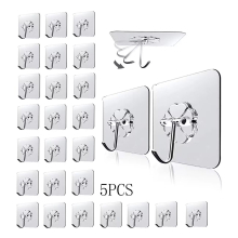 Self Adhesive Single Hook 5 10 15 20pcs Wall Hanging Storage Hook Waterproof proof Traceless Sticky Hook For Kitchen Bathroom Bedroom Living Room