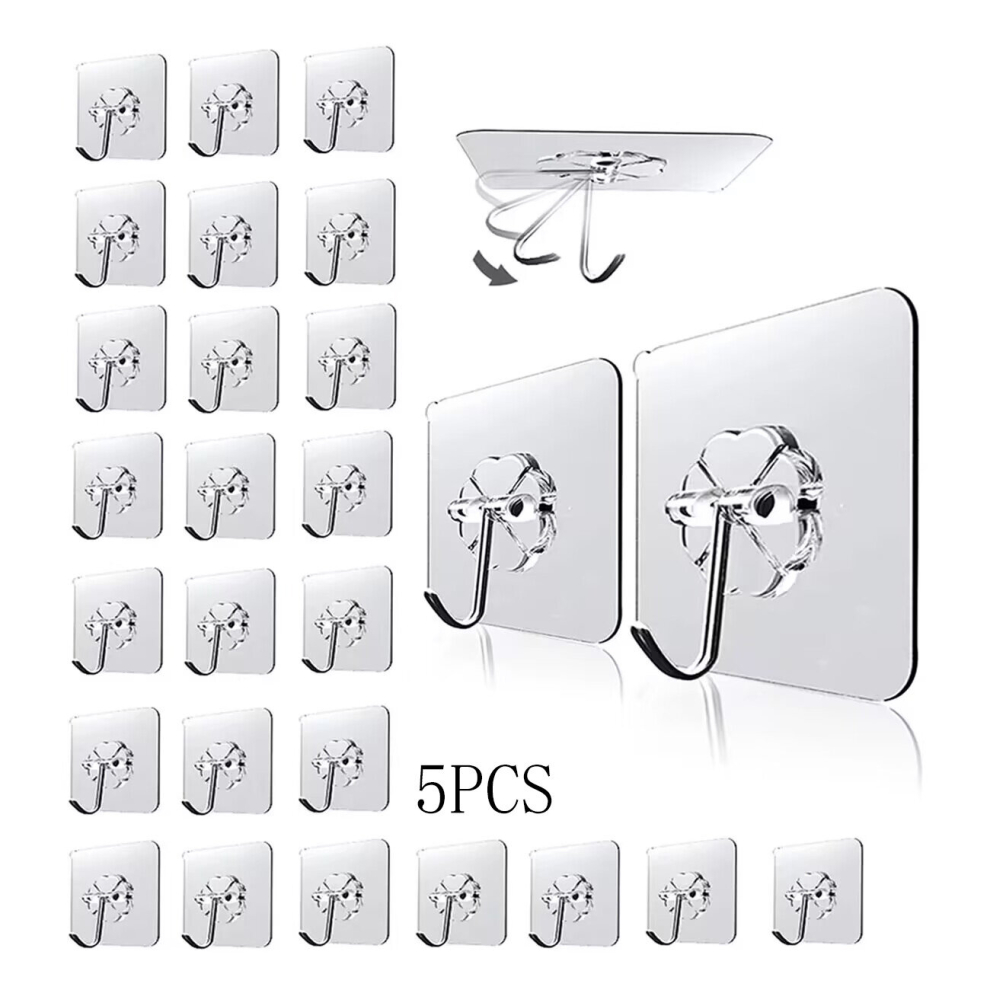 Self Adhesive Single Hook 5 10 15 20Pcs Wall Hanging Storage Hook Waterproof Proof Traceless Sticky Hook For Kitchen Bathroom Bedroom Living Room 885675865426