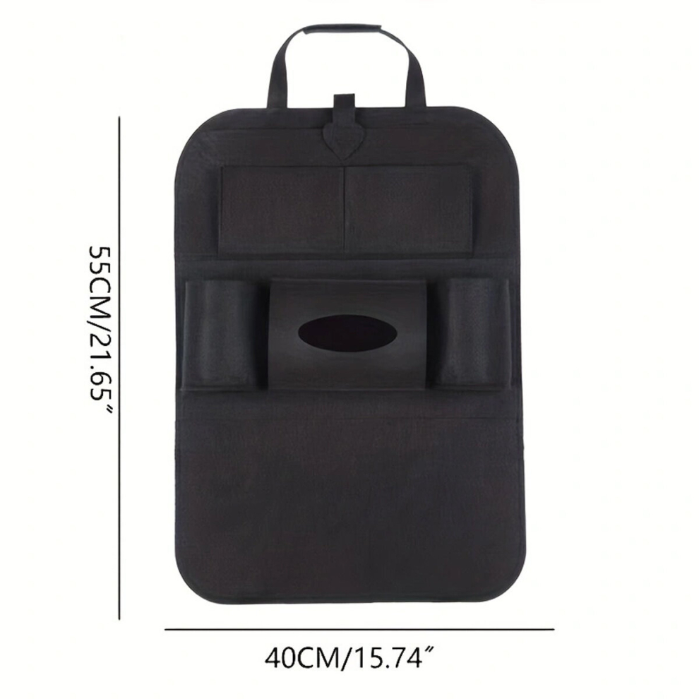 1Pc Multifunctional Car Seat Back Storage Bag Convenient Hanging Organizer For Car Interior Supplies And Accessories Car Accessories Black 885675866911