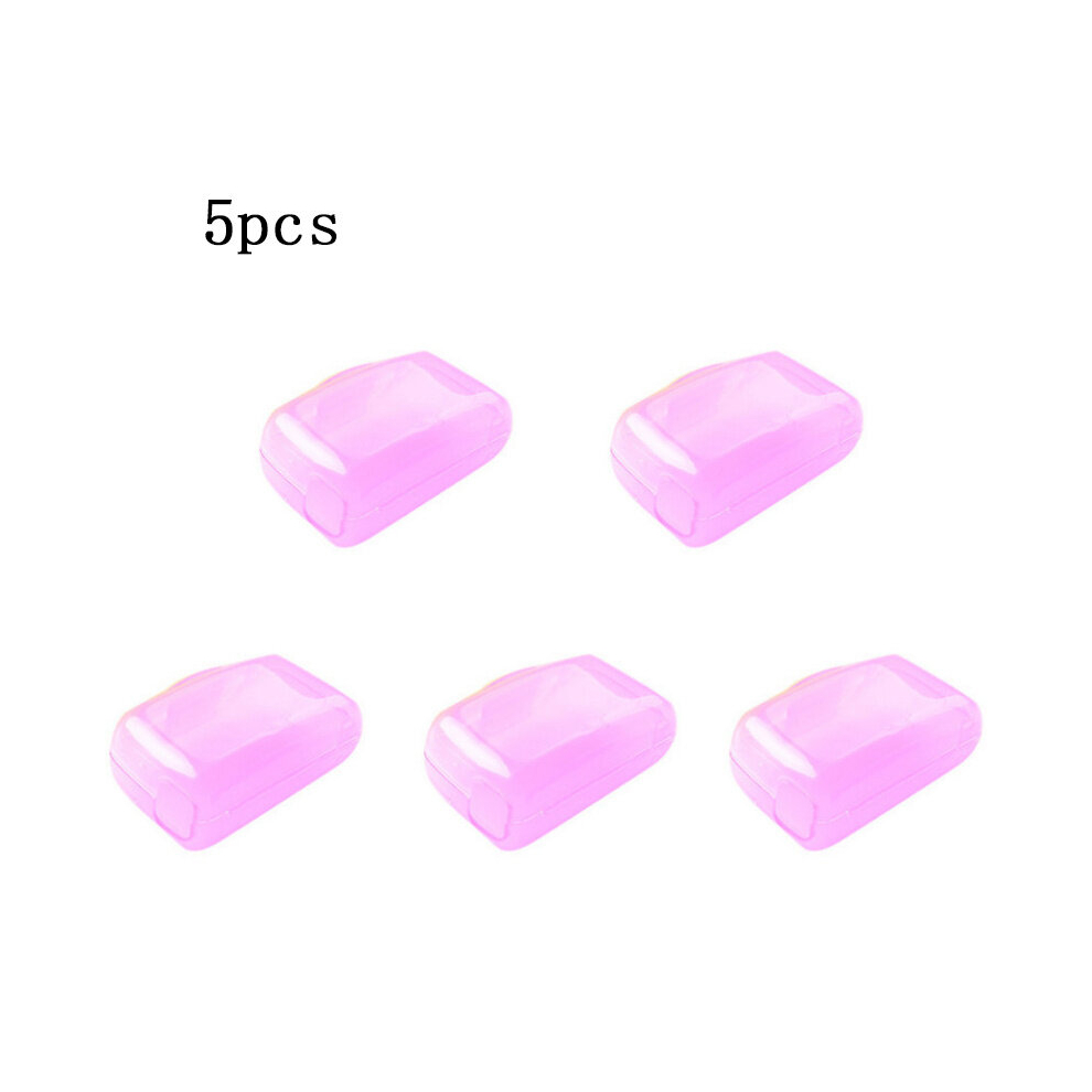 Pink 5Pcs Travel Toothbrush Head Case Portable Toothbrush Head Cover Toothbrush Head Cap Toothbrush Head Cases Covers Protector For Travel Hiking Camping