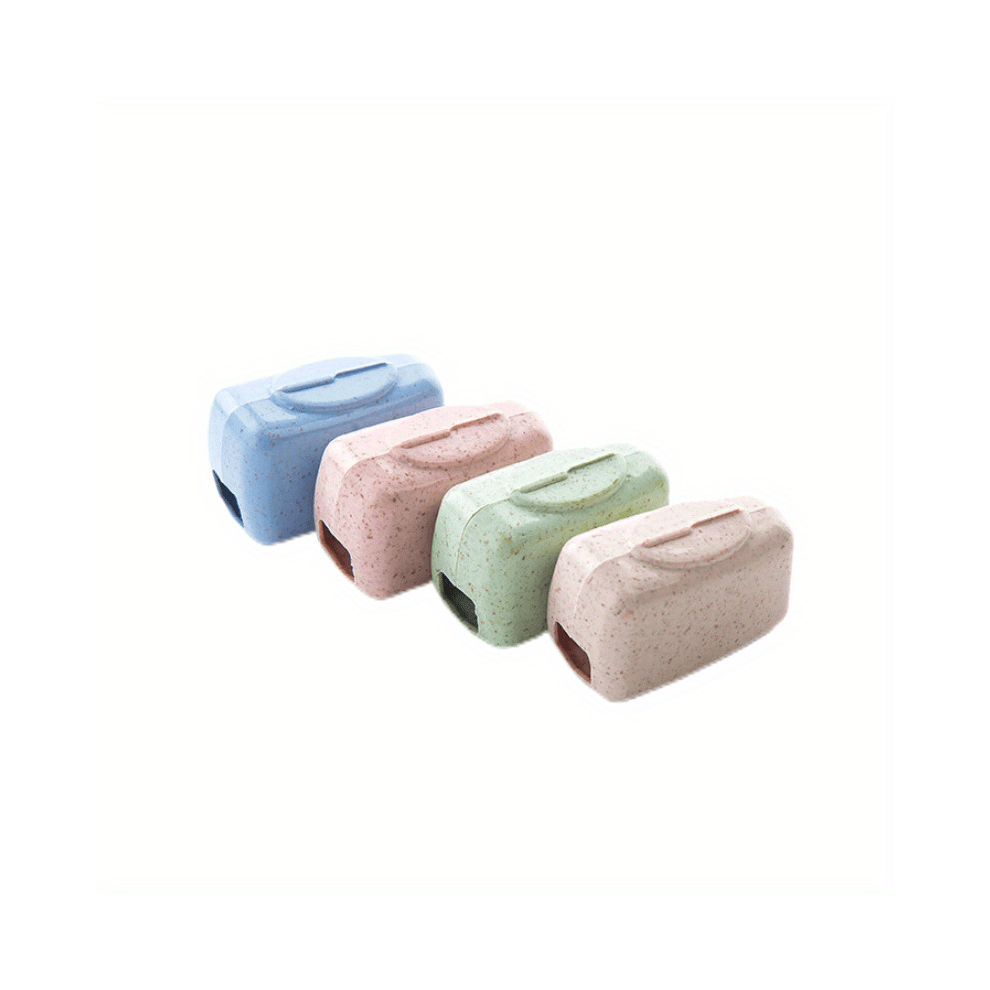 Multicoloured 4Pcs Eco Friendly Travel Toothbrush Protector Wheat Straw Material Case For Toothbrush Head Perfect For Hiking Camping And Travel