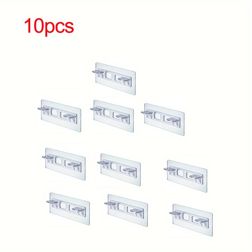 10Pcs Self Adhesive Shelves Partition Holders No Punch Required Shelf Support Peg For Closet Brackets Showcase Clapboard Layer Strong Partition Holder 885675869431
