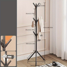 1pc Floor To Ceiling Coat Rack Household Assembly Iron Art Coat Stand Bedroom Vertical Clothes Rack Creative Foyer Hanger Bathroom Accessories