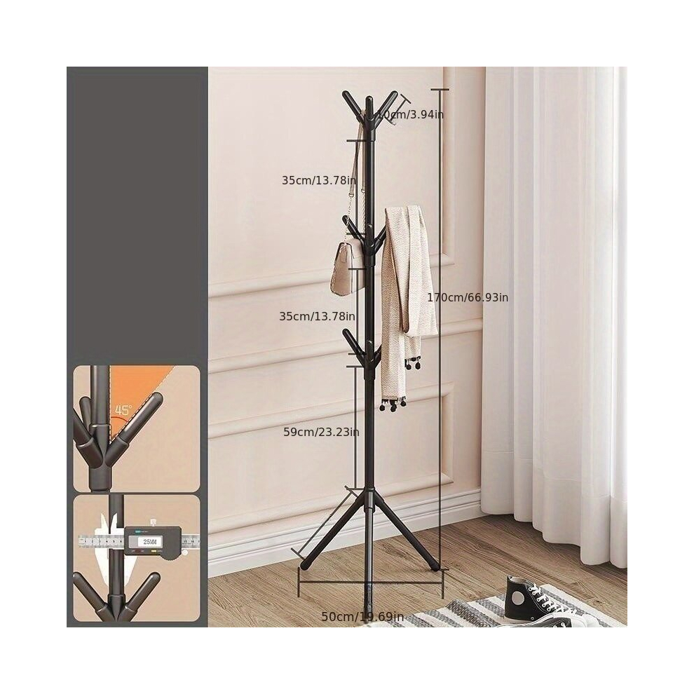 1pc Floor To Ceiling Coat Rack Household Assembly Iron Art Coat Stand Bedroom Vertical Clothes Rack Creative Foyer Hanger Bathroom Accessories-image-OPC-PCP2VCB-NEW