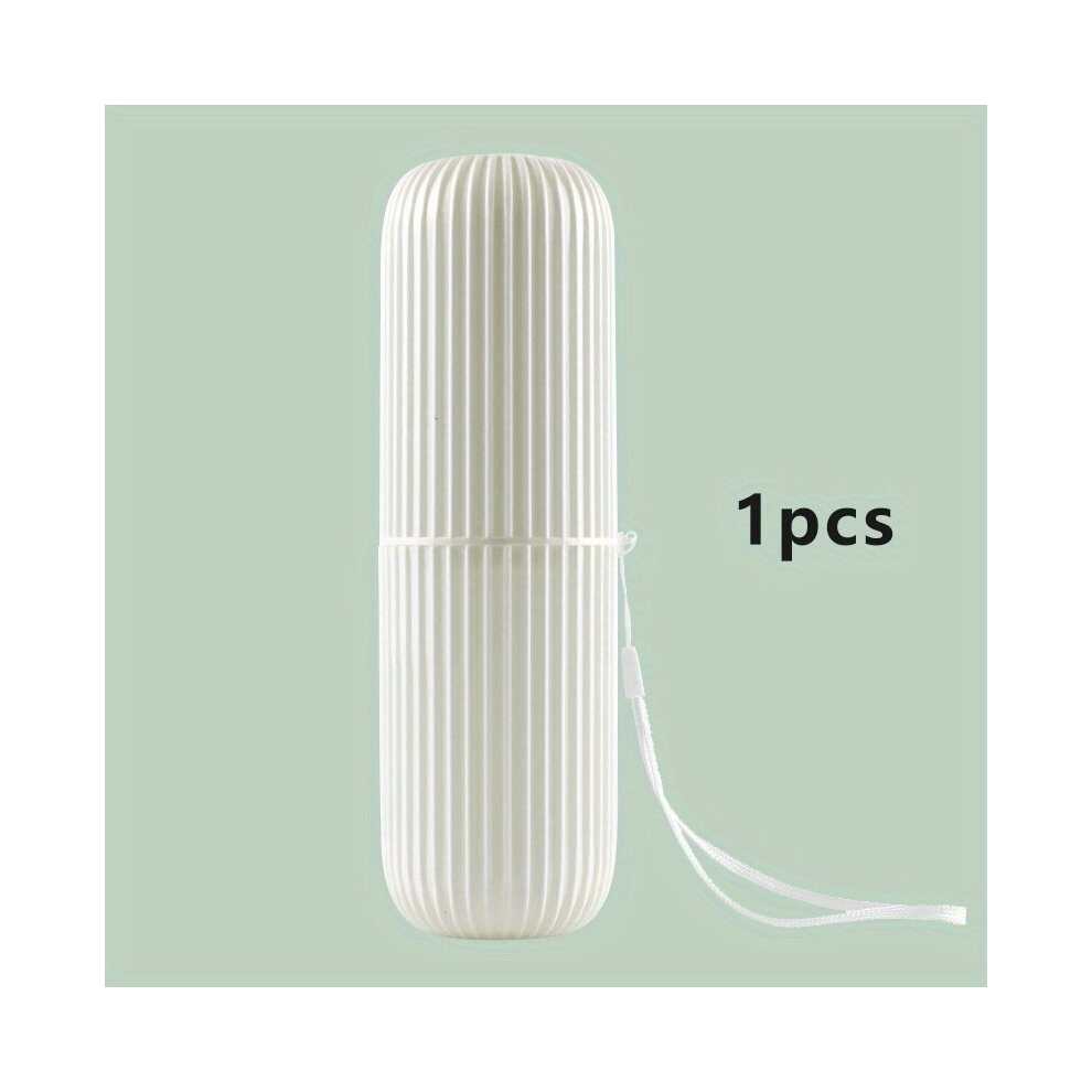 White 1Pc Portable Travel Toothbrush Box Toothpaste Toothbrush Storage Box With Lid Also Be Mouthwash Cup Bathroom Accessories Travel Essential