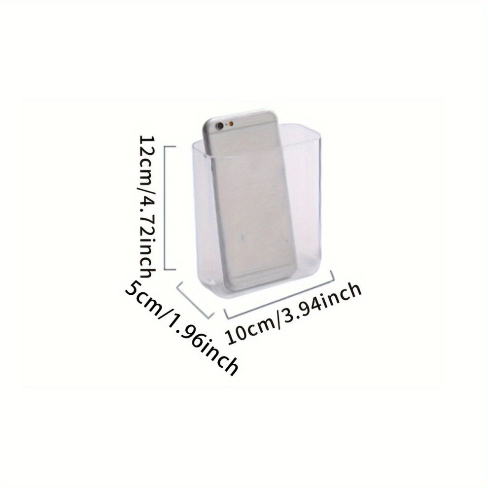 1pc Transparent Hangable Pencil Holder Wall Mounted Note Mobile Phone Stationery Storage Box Back To School Supplies-image-OPC-PCP2VCH-NEW