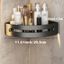 1pc Corner Plastic Shower Caddy Suction Cups Heavy Duty Bathroom Shower Shelf Wall Mounted Organizer For Shampoo Conditioner Punch Removable Plastic S