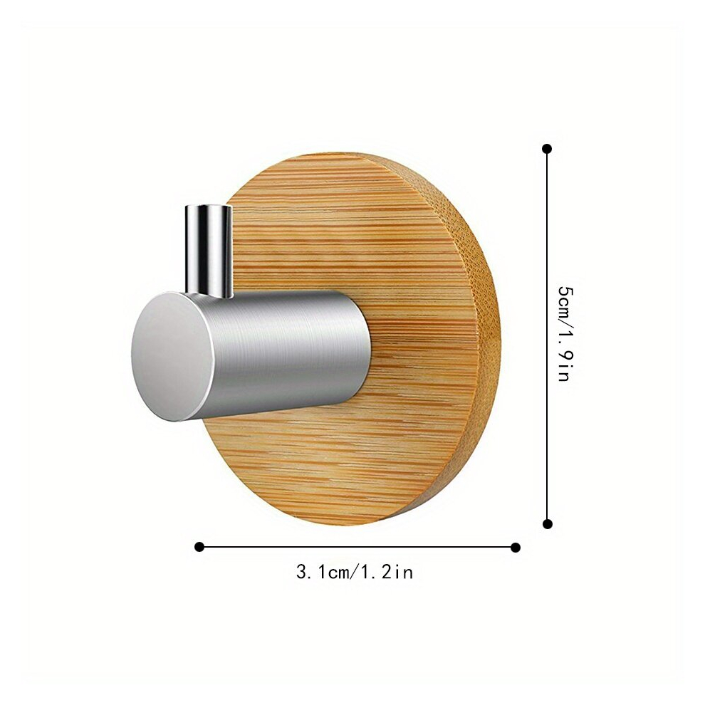 1Pc Self Adhesive Bamboo Hook Wall Mounted Wall Hook For Hanging Towel Multifunctional Utility Hooks 885675872141