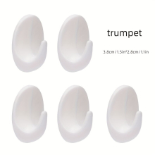 5pcs Plastic Oval Hook Self Adhesive Wall Hook Punch Traceless Sticky Hook Household Multipurpose Storage Hook Suitable For Kitchen Bathroom Bedroom L