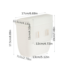 1pc Wall mounted Trash Can Household Traceless Stickers Bathroom Countertop Garbage Can Wall Hanging Toilet Rubbish Can With Lid