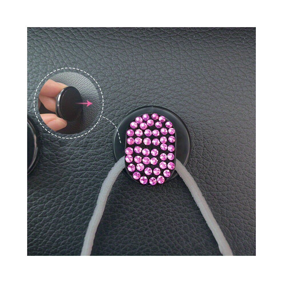 1Pc Sparkling Car Hook Concealed Seat Back Hanging Hook For Interior Accessories Pink 885675872950