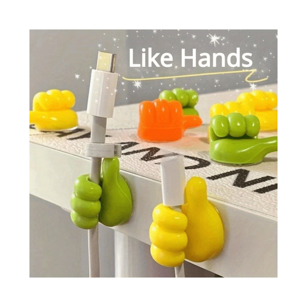 10Pcs Plastic Thumb Hook Self Adhesive Hook For Data Cable Wire Fixing Traceless Sticky Hook Non Punching Multiuse Hook For Home Room Wall Car Mixed R 885675872332