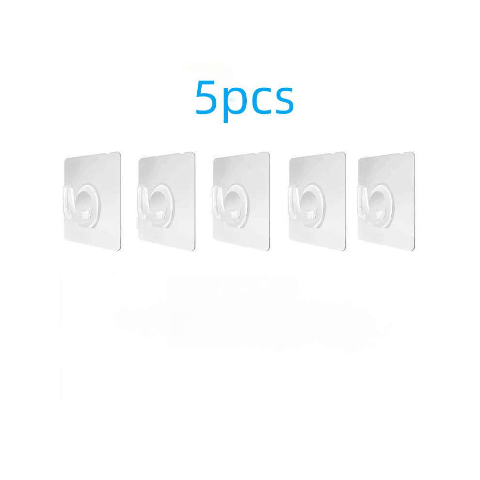 5 10pcs Plastic Transparent Wall Hook Self Adhesive Hanging Hook Waterproof Multipurpose Hanging Storage Hook For Bathroom Kitchen Living Room-image-OPC-PCP2WST-NEW