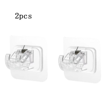 2pcs Self Adhesive Curtain Rod Hook Curtain Hanging Rod Bracket Towel Rod Fixing Clip Hook Plastic Buckle Bracket