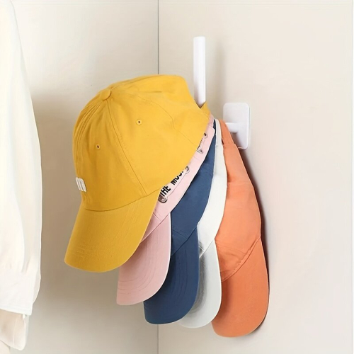 1pc Wall Mounted Hat Holder Hat Hanging Storage Hook Space Saving Hat Organizer Punching Hat Holder Multifunctional Hook 1