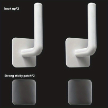 2set Wall Mount Storage Rack No Drilling Wall Hook Key Holder Clothe Hooks Towel Holder Wall Decor Home Storage Home Decor Space Saving Organization B