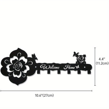 1pc Stylish Rose Butterfly Key Hanger for Indoor Wall Decoration Perfect Gift