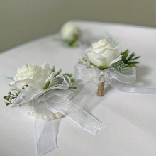 1pc Rose Wrist Corsage for Weddings and Ceremonies Perfect for Mens Boutonniere and Buttonholes