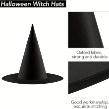 5pcs Witch Hats Oxford Cloth Wizard Hats for Halloween Costume and Party Accessories