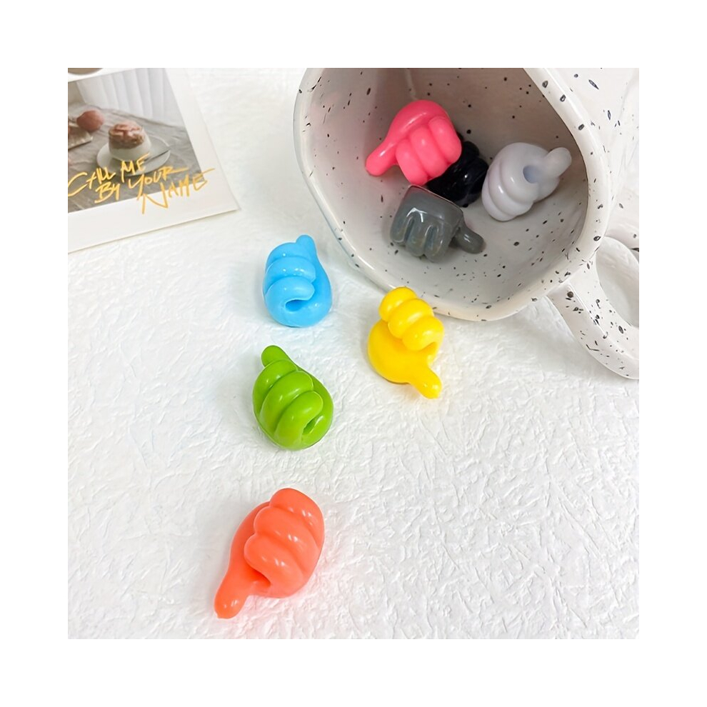 6Pcs Thumb Hook Creative Hub Data Cable Storage Fixed Hook Cable Manager Punch Sticky Hook Multipurpose Clip Hook Mixed Random 885675869981