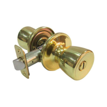 Tulip Polished Brass Metal Privacy Knob - 3 Grade Right Handed