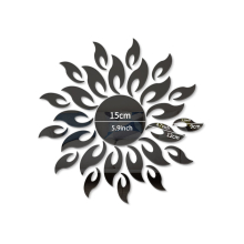 1pc Sunflower Acrylic Mirror Wall Stickers Decorative Self Adhesive Removable Living Room Bedroom Office Gym TV Background Wedding Room Makeup Dorm En