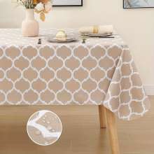 1pc Moroccan Rectangular Tablecloth Waterproof Vinyl Tablecloth With Flannel Backing Suitable For Rectangular Tables Wipeable Spill proof Plastic Tabl