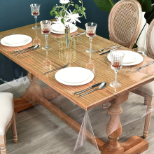 1pc Clear Vinyl Tablecloth Waterproof Plastic Rectangular Clear Table Cover Protective Cover For Dining Tables Parties And Festivals Room Decor